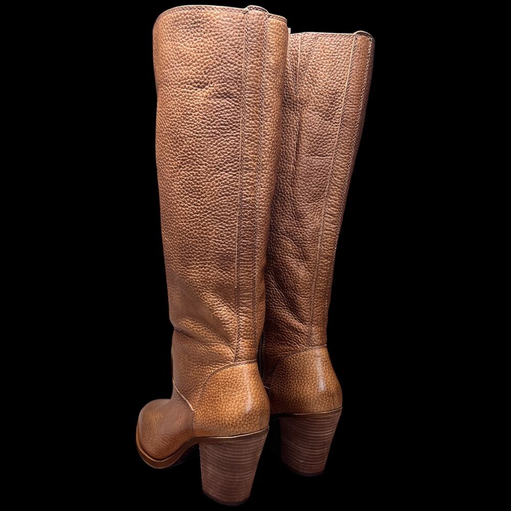 LUCKY BRAND Espositoh Women 8M Honey Pebbled Br own Leather Knee High Boots Ride - Picture 4 of 16